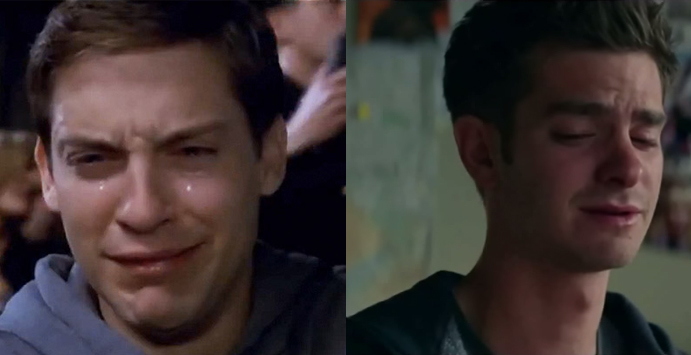 Stop making peter parker cry like a sniveling baby! 